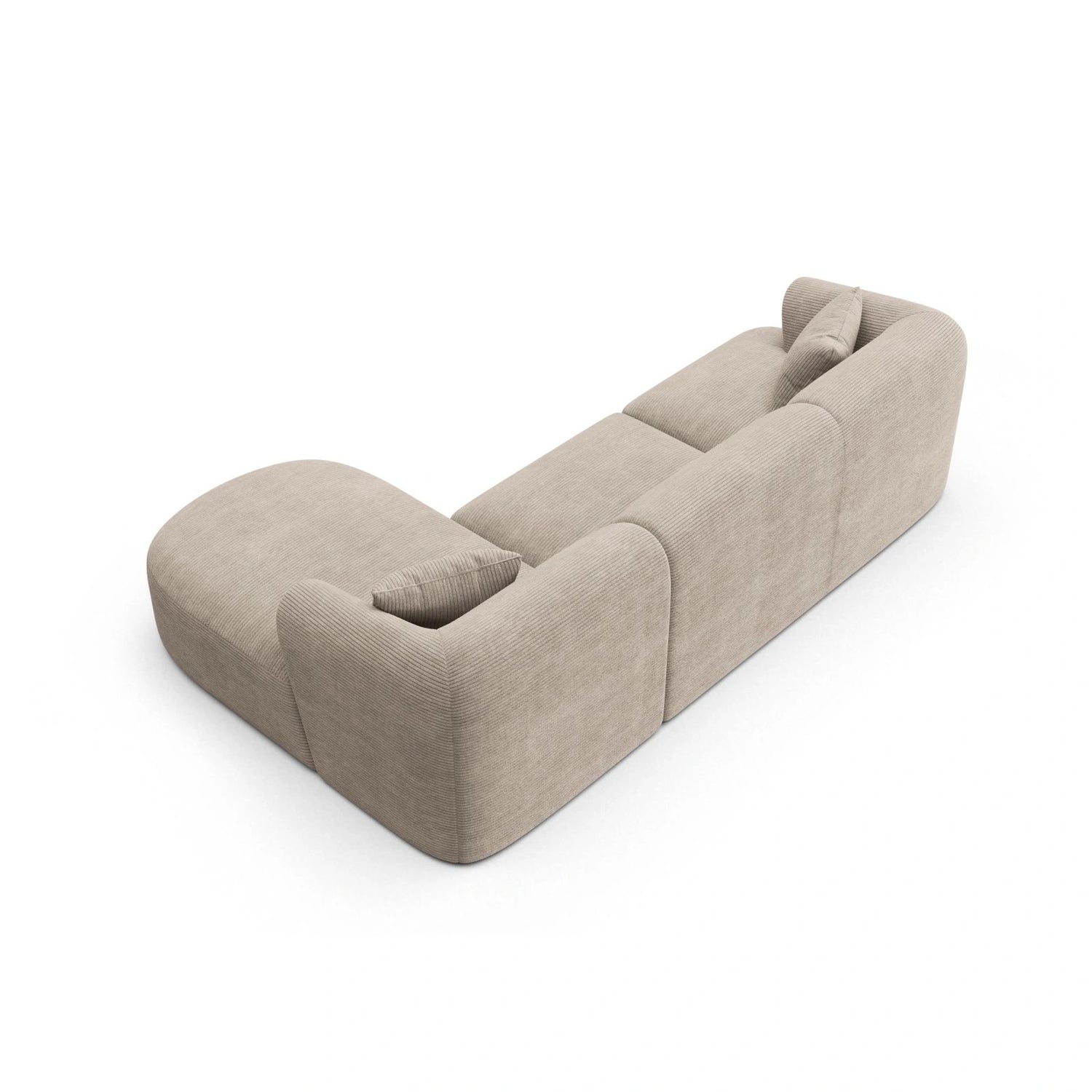 Campi 4-Sitzer Ecksofa, Rechte Seite, aus Cord in Cappuccino (Lincoln 09D), 256x156x70 cm von Cosmopolitan Design – Bild 5