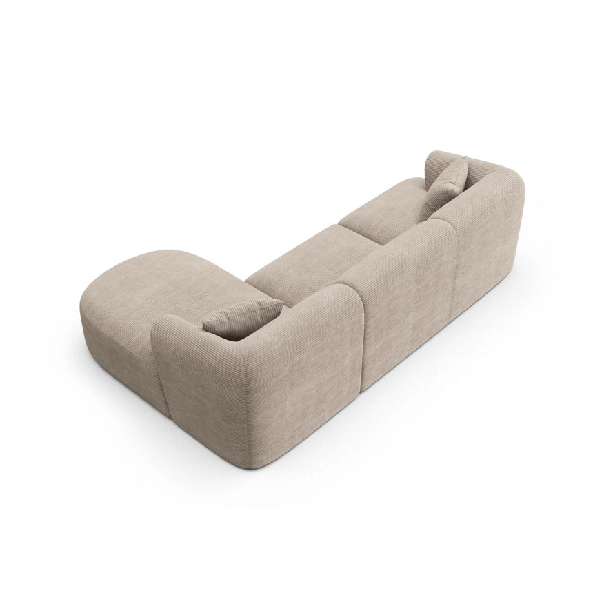 Campi 4-Sitzer Ecksofa, Rechte Seite, aus Cord in Cappuccino (Lincoln 09D), 256x156x70 cm von Cosmopolitan Design – Bild 5