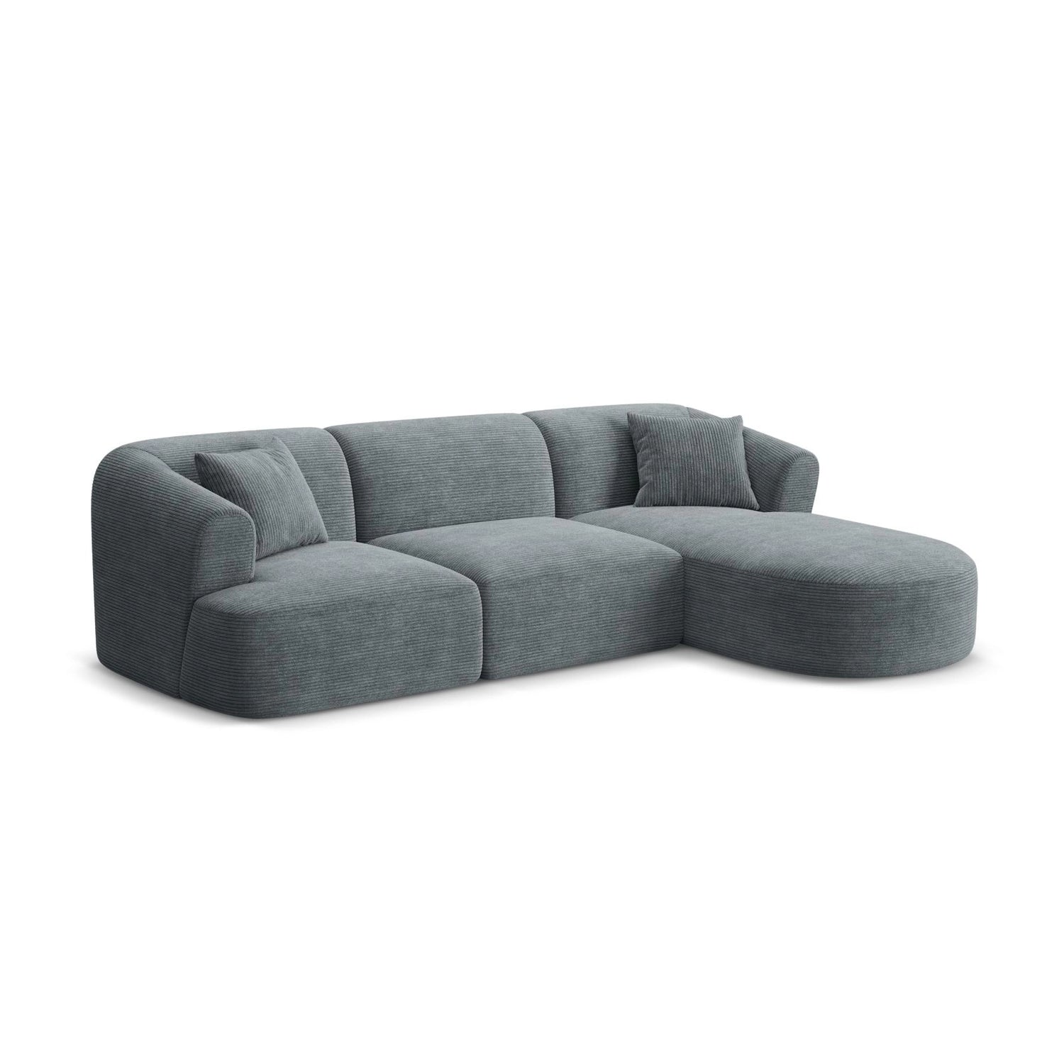 Campi 4-Sitzer Ecksofa, Rechte Seite, aus Cord in Dunkelgrau (Lincoln 94D), 256x156x70 cm von Cosmopolitan Design – Bild 3