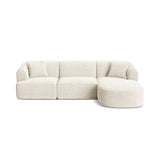 Campi 4-Sitzer Ecksofa, Rechte Seite, aus Cord in Elfenbein (Lincoln 01D), 256x156x70 cm von Cosmopolitan Design – Bild 1