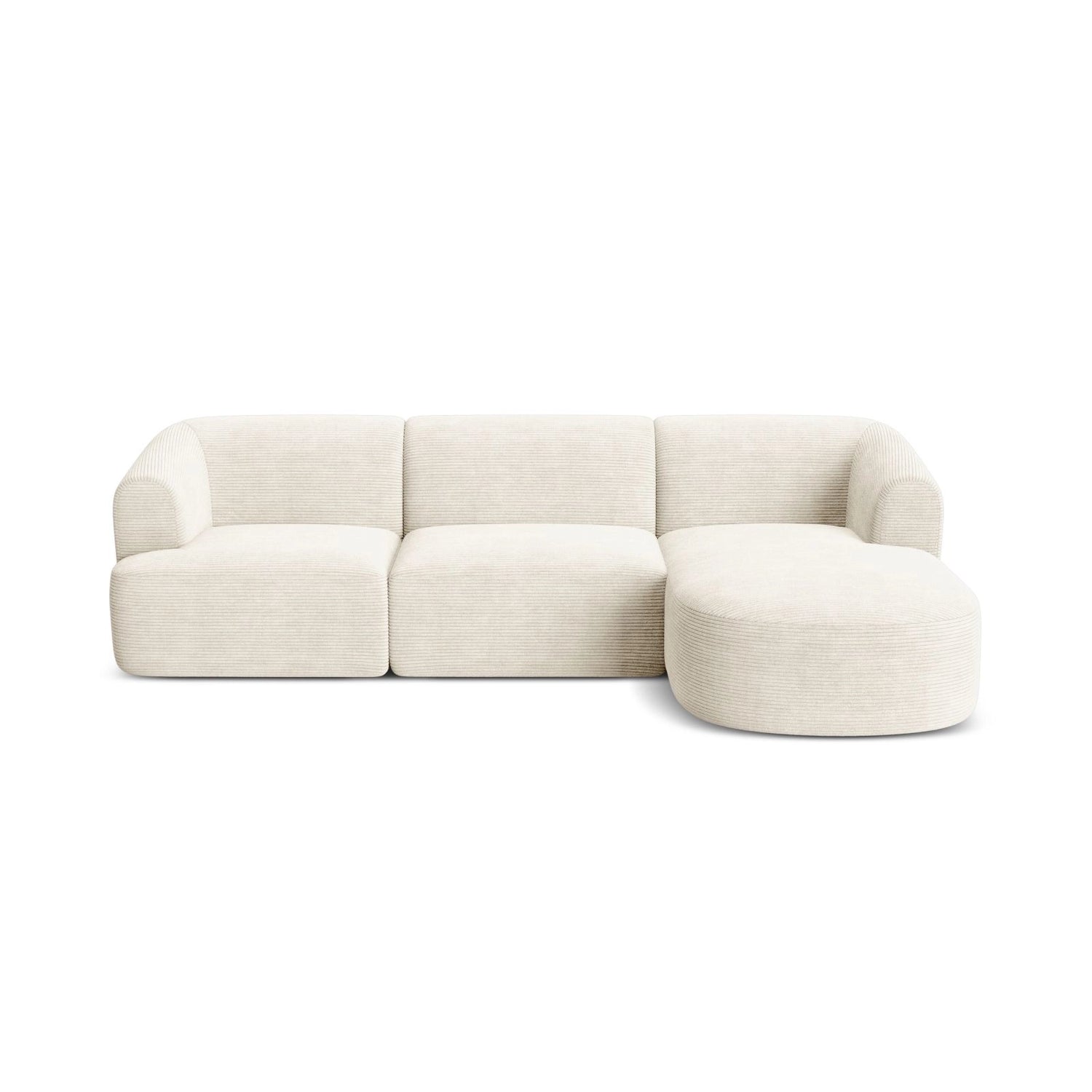 Campi 4-Sitzer Ecksofa, Rechte Seite, aus Cord in Elfenbein (Lincoln 01D), 256x156x70 cm von Cosmopolitan Design – Bild 4