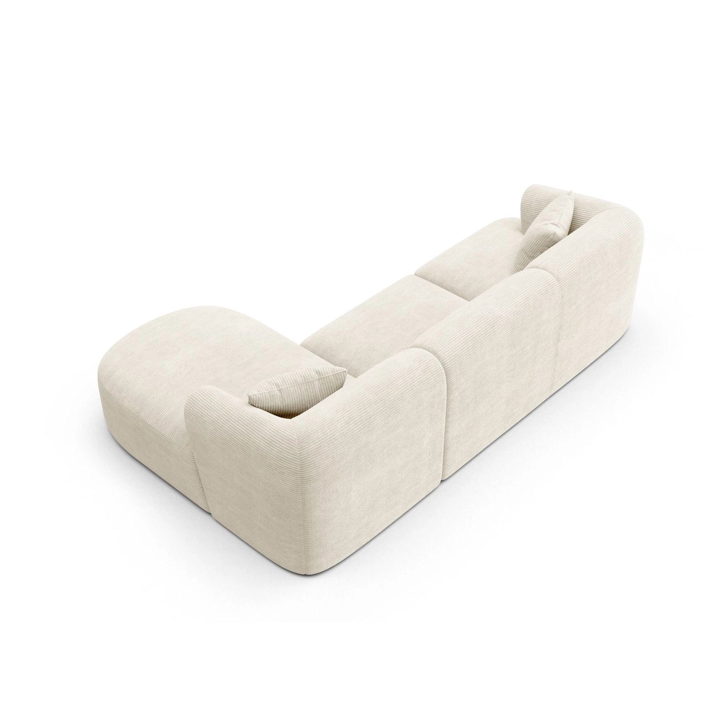 Campi 4-Sitzer Ecksofa, Rechte Seite, aus Cord in Elfenbein (Lincoln 01D), 256x156x70 cm von Cosmopolitan Design – Bild 5