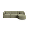 Campi 4-Sitzer Ecksofa, Rechte Seite, aus Cord in Moosgrün (Lincoln 37D), 256x156x70 cm von Cosmopolitan Design – Bild 1