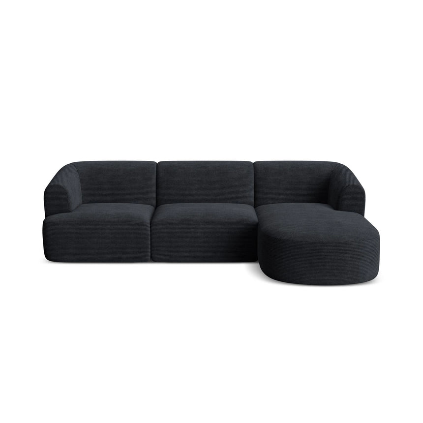 Campi 4-Sitzer Ecksofa, Rechte Seite, aus Cord in Schwarz (Lincoln 100D), 256x156x70 cm von Cosmopolitan Design – Bild 4