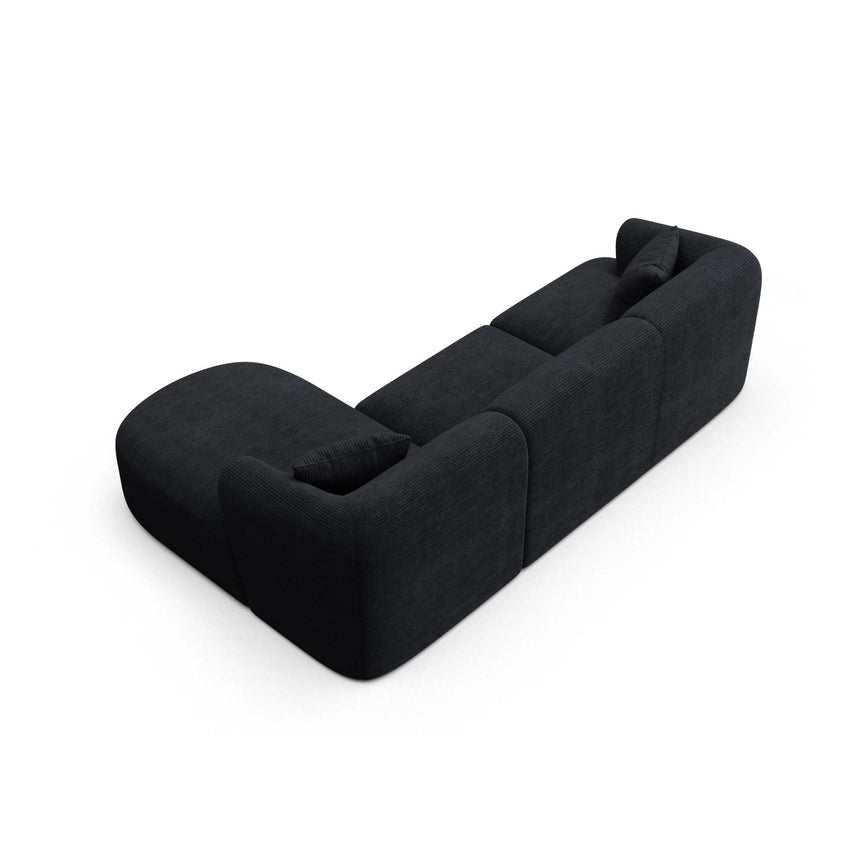 Campi 4-Sitzer Ecksofa, Rechte Seite, aus Cord in Schwarz (Lincoln 100D), 256x156x70 cm von Cosmopolitan Design – Bild 5