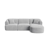 Campi 4-Sitzer Ecksofa, Rechte Seite, aus Cord in Silber (Lincoln 84D), 256x156x70 cm von Cosmopolitan Design – Bild 1