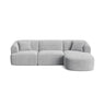 Campi 4-Sitzer Ecksofa, Rechte Seite, aus Cord in Silber (Lincoln 84D), 256x156x70 cm von Cosmopolitan Design – Bild 1