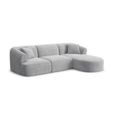 Campi 4-Sitzer Ecksofa, Rechte Seite, aus Cord in Silber (Lincoln 84D), 256x156x70 cm von Cosmopolitan Design – Bild 3
