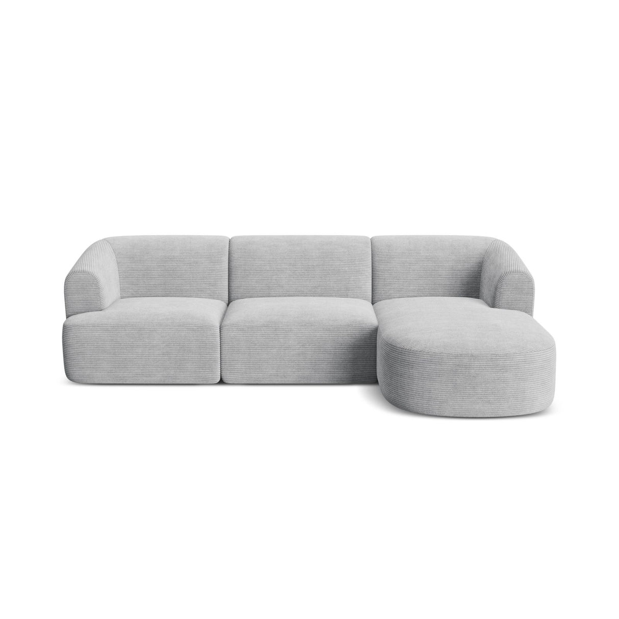 Campi 4-Sitzer Ecksofa, Rechte Seite, aus Cord in Silber (Lincoln 84D), 256x156x70 cm von Cosmopolitan Design – Bild 4