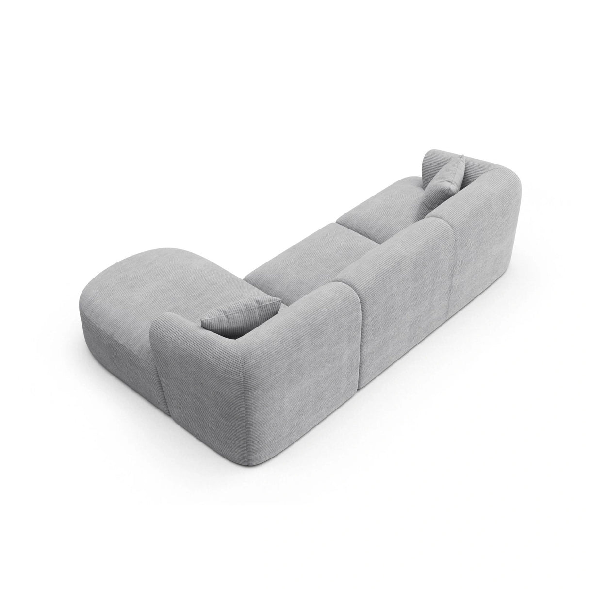 Campi 4-Sitzer Ecksofa, Rechte Seite, aus Cord in Silber (Lincoln 84D), 256x156x70 cm von Cosmopolitan Design – Bild 5