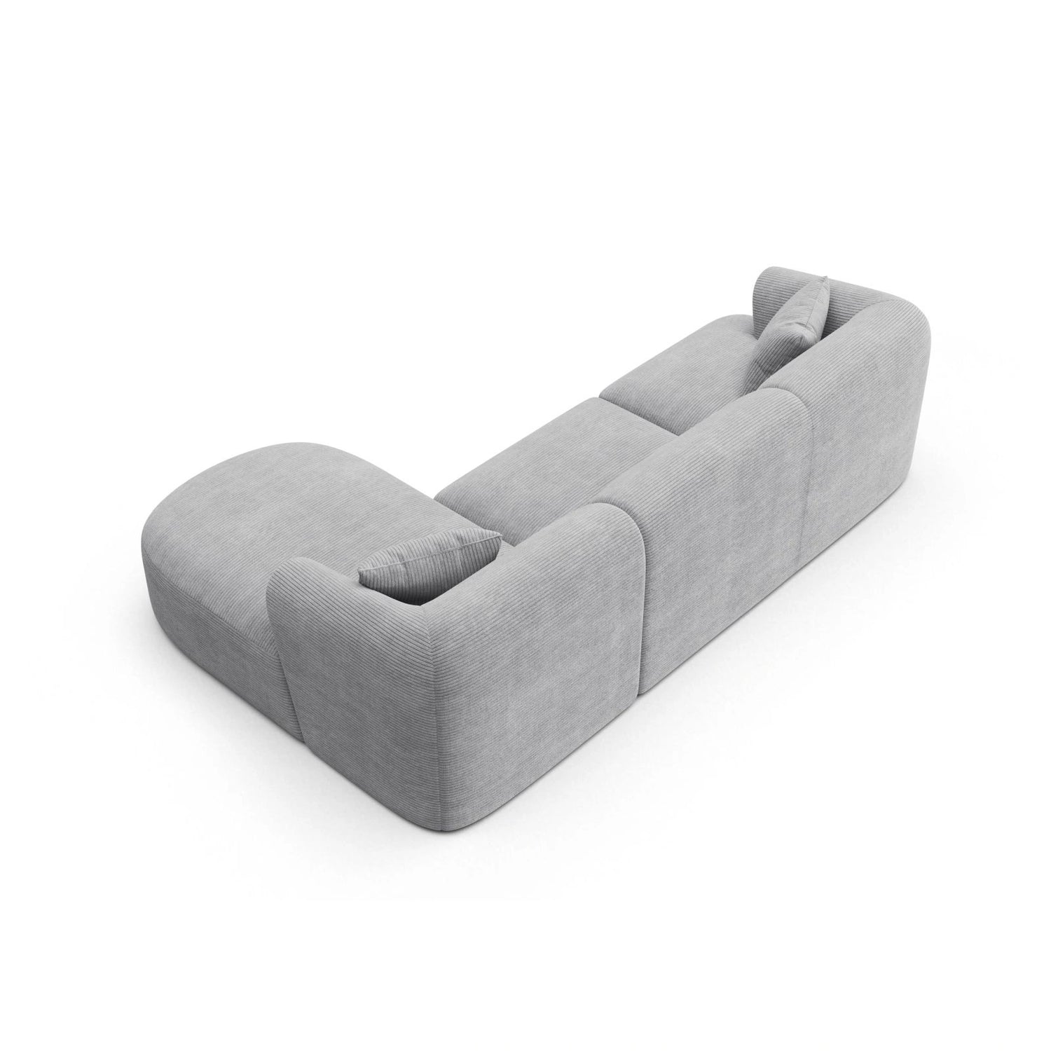 Campi 4-Sitzer Ecksofa, Rechte Seite, aus Cord in Silber (Lincoln 84D), 256x156x70 cm von Cosmopolitan Design – Bild 5