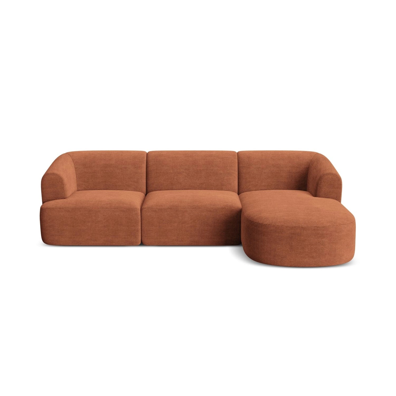 Campi 4-Sitzer Ecksofa, Rechte Seite, aus Cord in Terrakotta (Lincoln 52D), 256x156x70 cm von Cosmopolitan Design – Bild 4