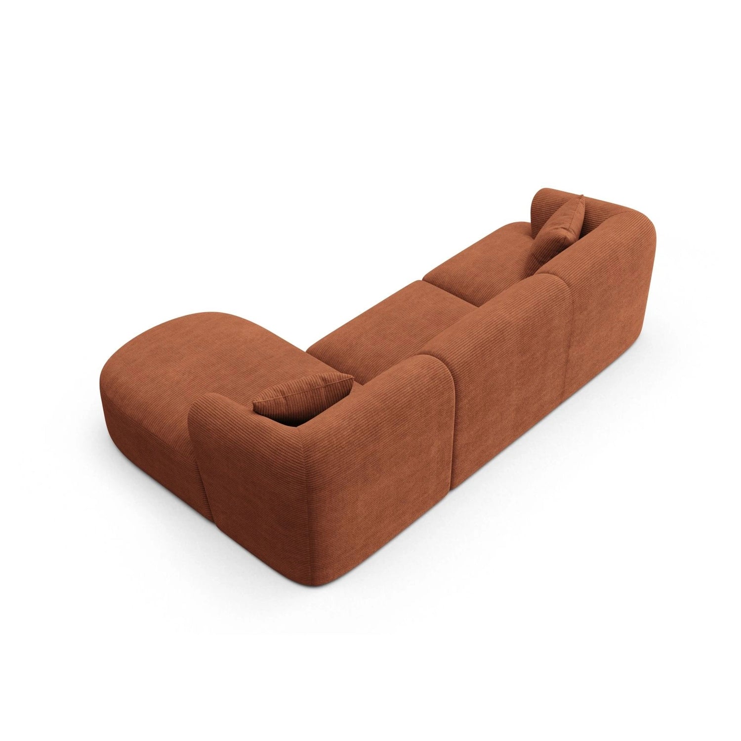 Campi 4-Sitzer Ecksofa, Rechte Seite, aus Cord in Terrakotta (Lincoln 52D), 256x156x70 cm von Cosmopolitan Design – Bild 5