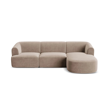 Campi 4-Sitzer Ecksofa, Rechte Seite, aus Samt in Dunkelbeige (Vogue 3), 256x156x70 cm von Cosmopolitan Design – Bild 5