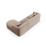 Campi 4-Sitzer Ecksofa, Rechte Seite, aus Samt in Dunkelbeige (Vogue 3), 256x156x70 cm von Cosmopolitan Design – Bild 6