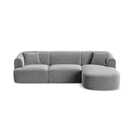 Campi 4-Sitzer Ecksofa, Rechte Seite, aus Samt in Grau (Vogue 15), 256x156x70 cm von Cosmopolitan Design – Bild 1