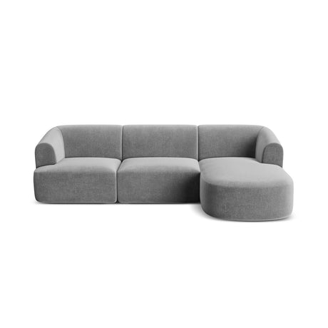 Campi 4-Sitzer Ecksofa, Rechte Seite, aus Samt in Grau (Vogue 15), 256x156x70 cm von Cosmopolitan Design – Bild 5