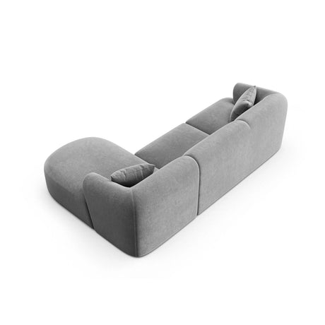 Campi 4-Sitzer Ecksofa, Rechte Seite, aus Samt in Grau (Vogue 15), 256x156x70 cm von Cosmopolitan Design – Bild 6