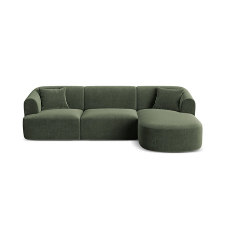 Campi 4-Sitzer Ecksofa, Rechte Seite, aus Samt in Grün (Vogue 11), 256x156x70 cm von Cosmopolitan Design – Bild 1