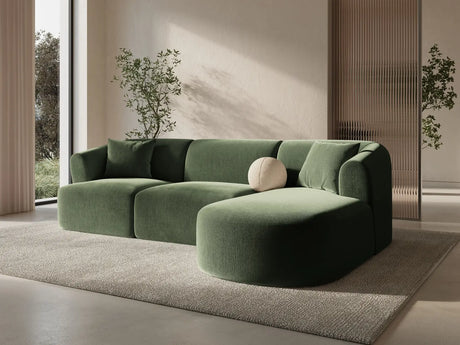 Campi 4-Sitzer Ecksofa, Rechte Seite, aus Samt in Grün (Vogue 11), 256x156x70 cm von Cosmopolitan Design – Bild 2