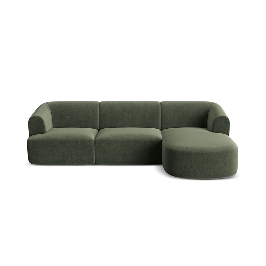 Campi 4-Sitzer Ecksofa, Rechte Seite, aus Samt in Grün (Vogue 11), 256x156x70 cm von Cosmopolitan Design – Bild 5