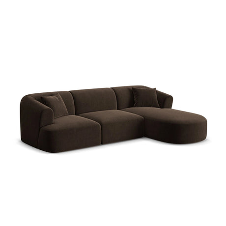 Campi 4-Sitzer Ecksofa, Rechte Seite, aus Samt in Schokolade (Vogue 6), 256x156x70 cm von Cosmopolitan Design – Bild 4