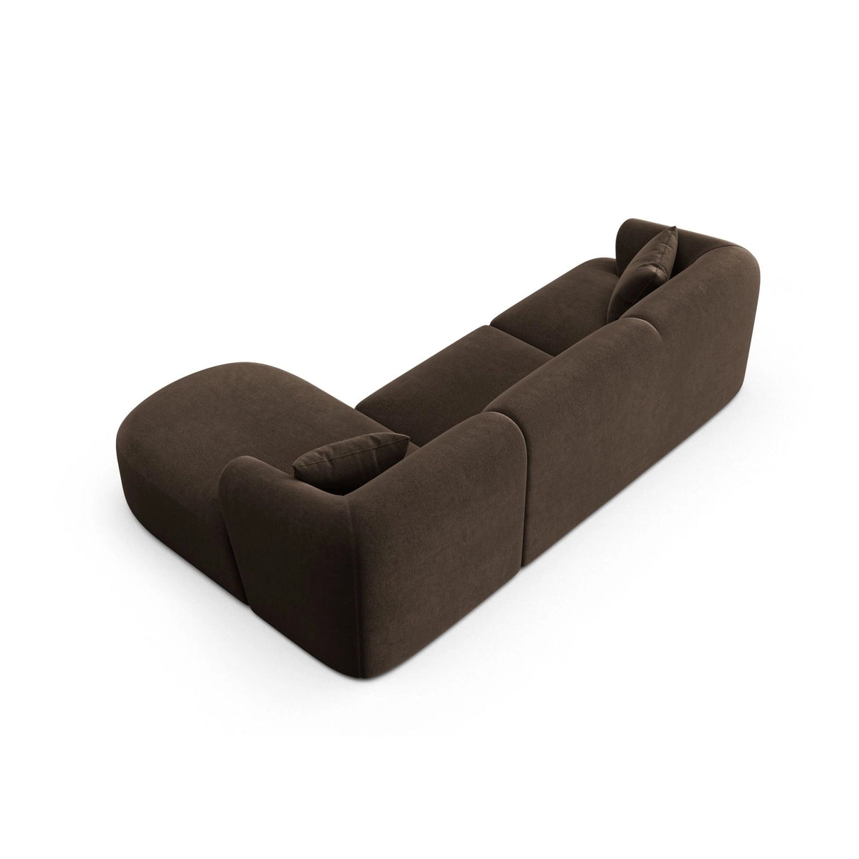 Campi 4-Sitzer Ecksofa, Rechte Seite, aus Samt in Schokolade (Vogue 6), 256x156x70 cm von Cosmopolitan Design – Bild 6
