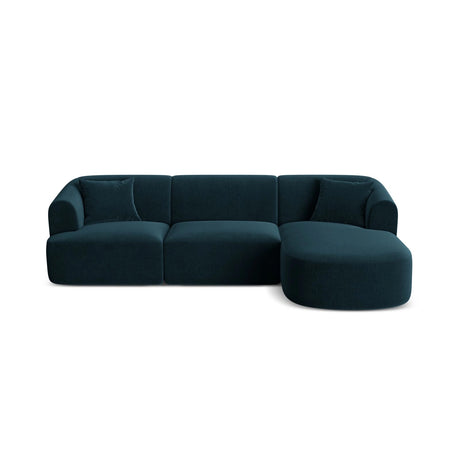 Campi 4-Sitzer Ecksofa, Rechte Seite, aus Samt in Tiefes Petrol (Vogue 13), 256x156x70 cm von Cosmopolitan Design – Bild 1