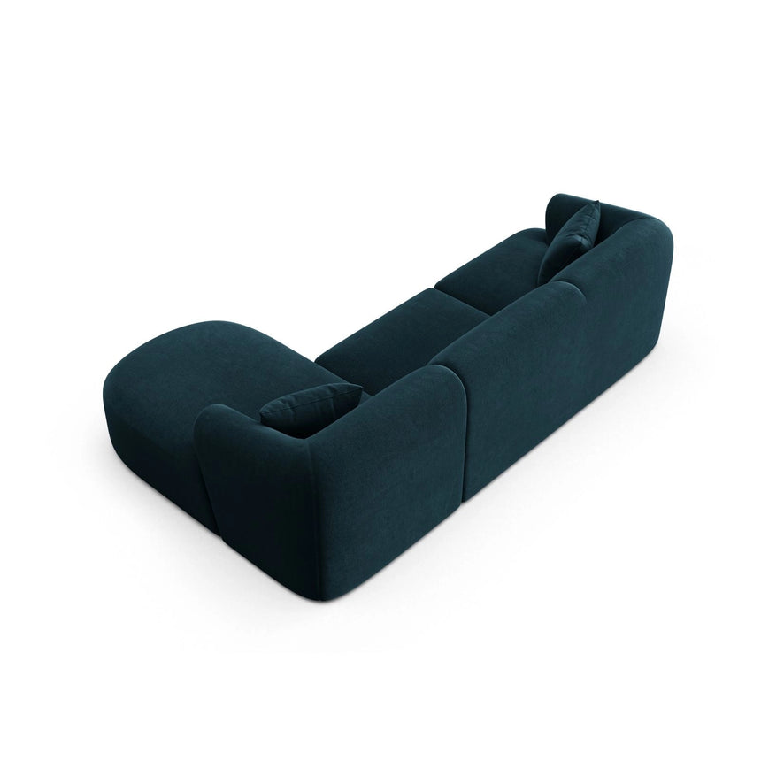 Campi 4-Sitzer Ecksofa, Rechte Seite, aus Samt in Tiefes Petrol (Vogue 13), 256x156x70 cm von Cosmopolitan Design – Bild 6