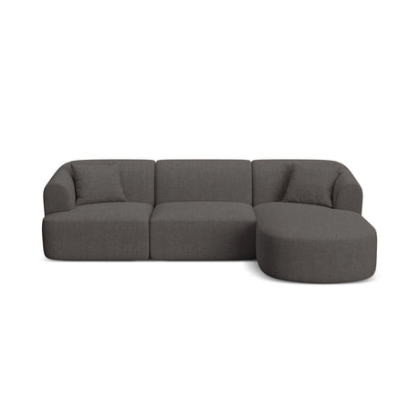 Campi 4-Sitzer Ecksofa, Rechte Seite, aus Strukturierter Stoff in Grau (Moly 85), 256x156x70 cm von Cosmopolitan Design – Bild 1