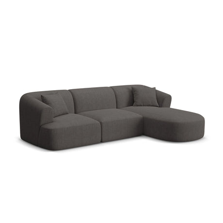 Campi 4-Sitzer Ecksofa, Rechte Seite, aus Strukturierter Stoff in Grau (Moly 85), 256x156x70 cm von Cosmopolitan Design – Bild 3
