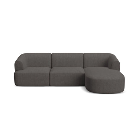 Campi 4-Sitzer Ecksofa, Rechte Seite, aus Strukturierter Stoff in Grau (Moly 85), 256x156x70 cm von Cosmopolitan Design – Bild 4