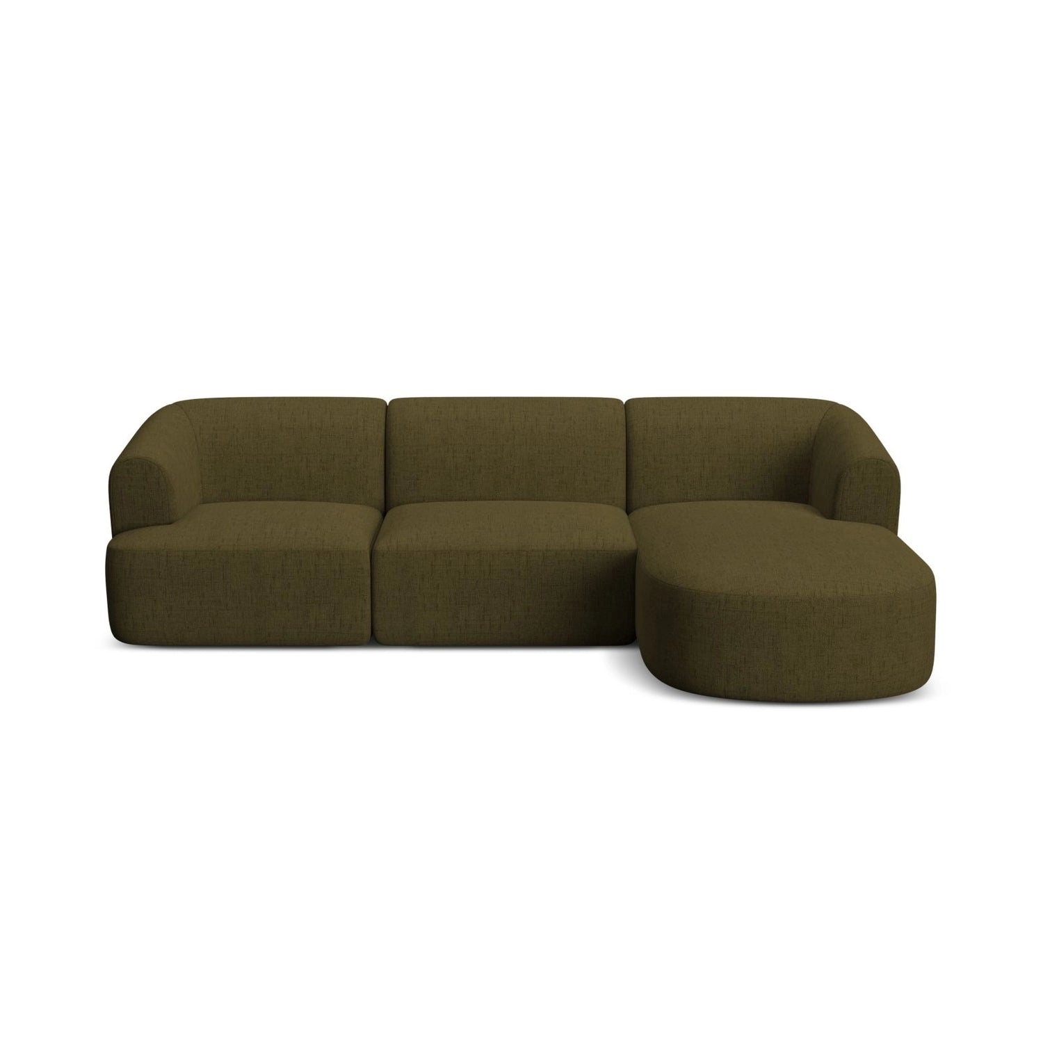 Campi 4-Sitzer Ecksofa, Rechte Seite, aus Strukturierter Stoff in Grün (Moly 38), 256x156x70 cm von Cosmopolitan Design – Bild 4