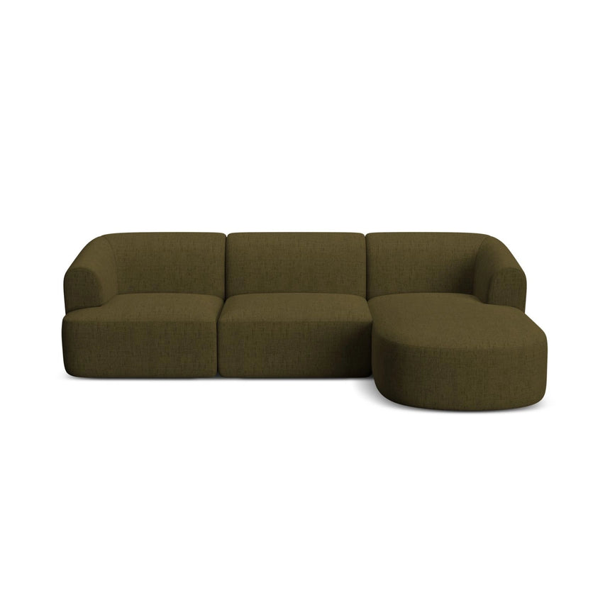 Campi 4-Sitzer Ecksofa, Rechte Seite, aus Strukturierter Stoff in Grün (Moly 38), 256x156x70 cm von Cosmopolitan Design – Bild 4