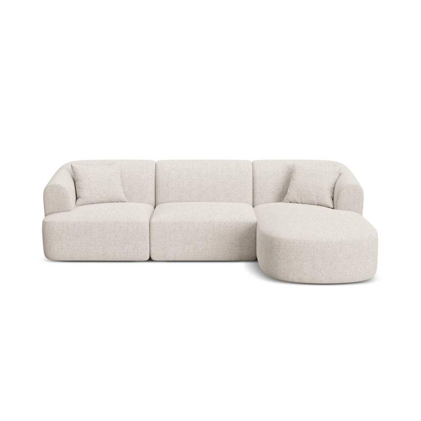 Campi 4-Sitzer Ecksofa, Rechte Seite, aus Strukturierter Stoff in Hellbeige (Moly 02), 256x156x70 cm von Cosmopolitan Design – Bild 1