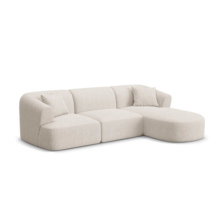 Campi 4-Sitzer Ecksofa, Rechte Seite, aus Strukturierter Stoff in Hellbeige (Moly 02), 256x156x70 cm von Cosmopolitan Design – Bild 3