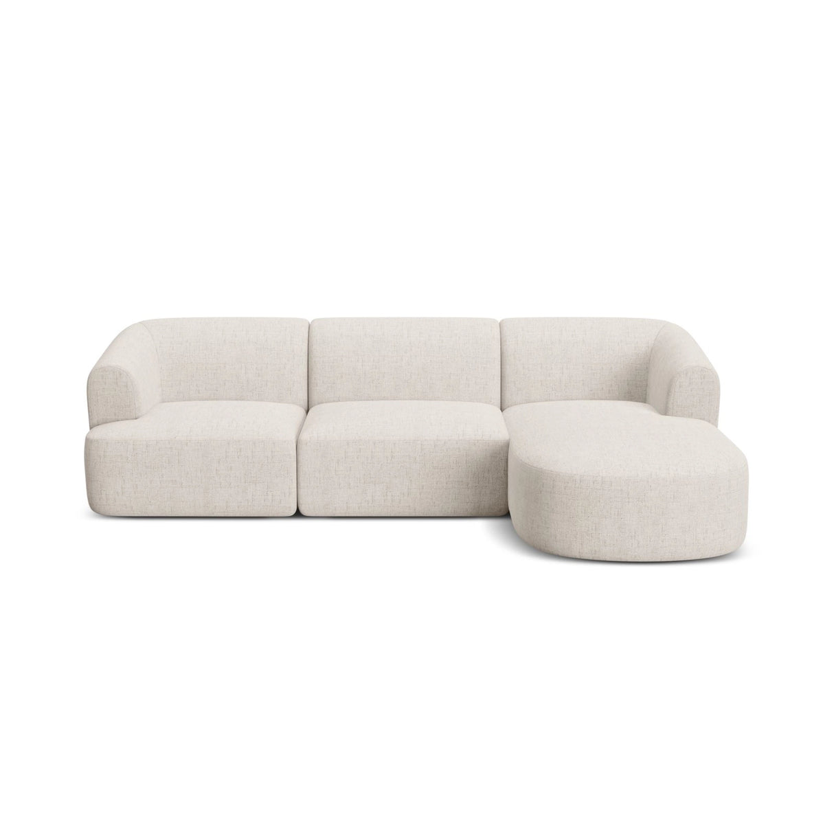 Campi 4-Sitzer Ecksofa, Rechte Seite, aus Strukturierter Stoff in Hellbeige (Moly 02), 256x156x70 cm von Cosmopolitan Design – Bild 4