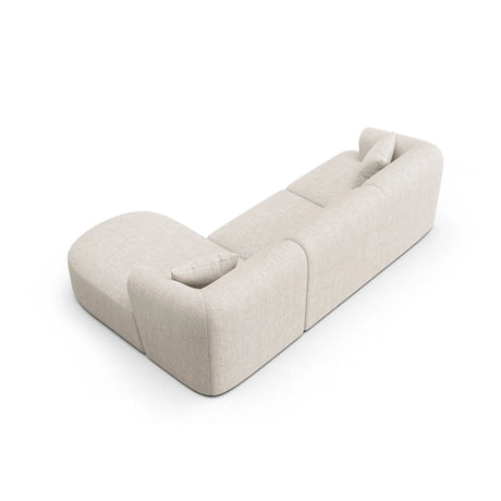 Campi 4-Sitzer Ecksofa, Rechte Seite, aus Strukturierter Stoff in Hellbeige (Moly 02), 256x156x70 cm von Cosmopolitan Design – Bild 5
