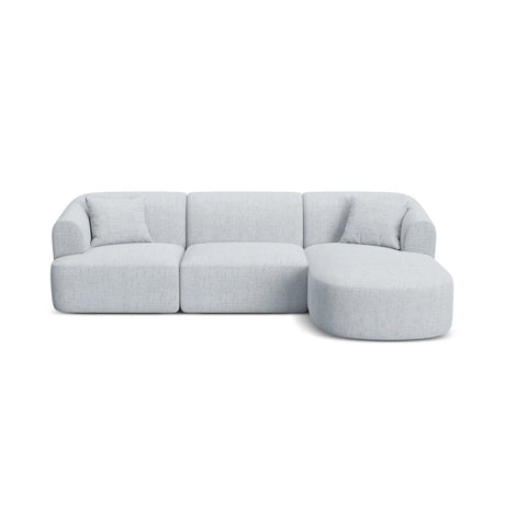 Campi 4-Sitzer Ecksofa, Rechte Seite, aus Strukturierter Stoff in Hellgrau (Moly 70), 256x156x70 cm von Cosmopolitan Design – Bild 1