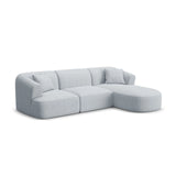 Campi 4-Sitzer Ecksofa, Rechte Seite, aus Strukturierter Stoff in Hellgrau (Moly 70), 256x156x70 cm von Cosmopolitan Design – Bild 3