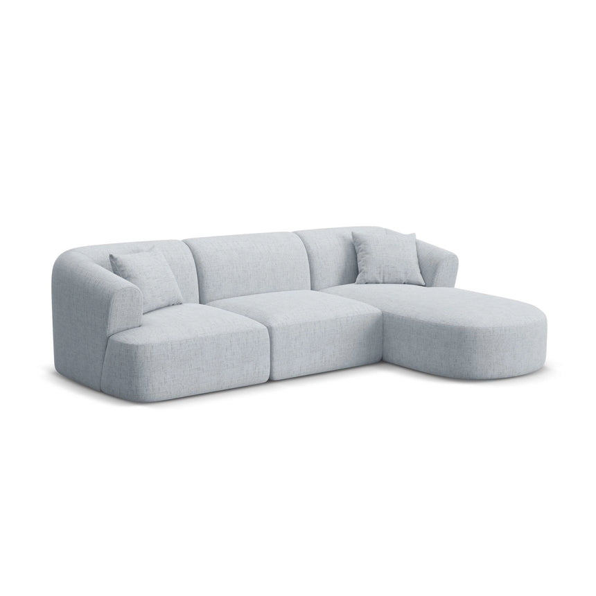 Campi 4-Sitzer Ecksofa, Rechte Seite, aus Strukturierter Stoff in Hellgrau (Moly 70), 256x156x70 cm von Cosmopolitan Design – Bild 3