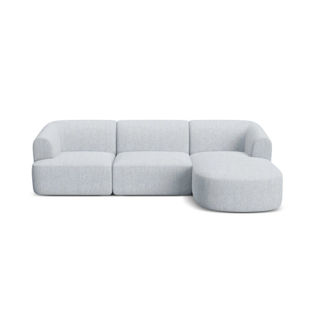 Campi 4-Sitzer Ecksofa, Rechte Seite, aus Strukturierter Stoff in Hellgrau (Moly 70), 256x156x70 cm von Cosmopolitan Design – Bild 4