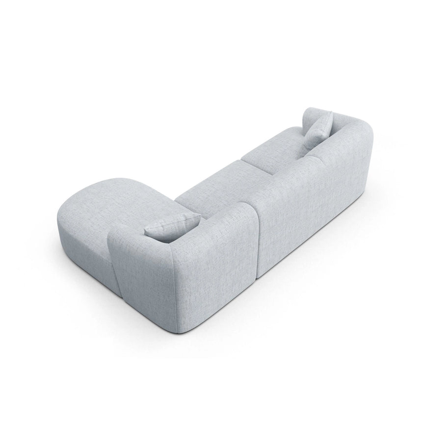 Campi 4-Sitzer Ecksofa, Rechte Seite, aus Strukturierter Stoff in Hellgrau (Moly 70), 256x156x70 cm von Cosmopolitan Design – Bild 5