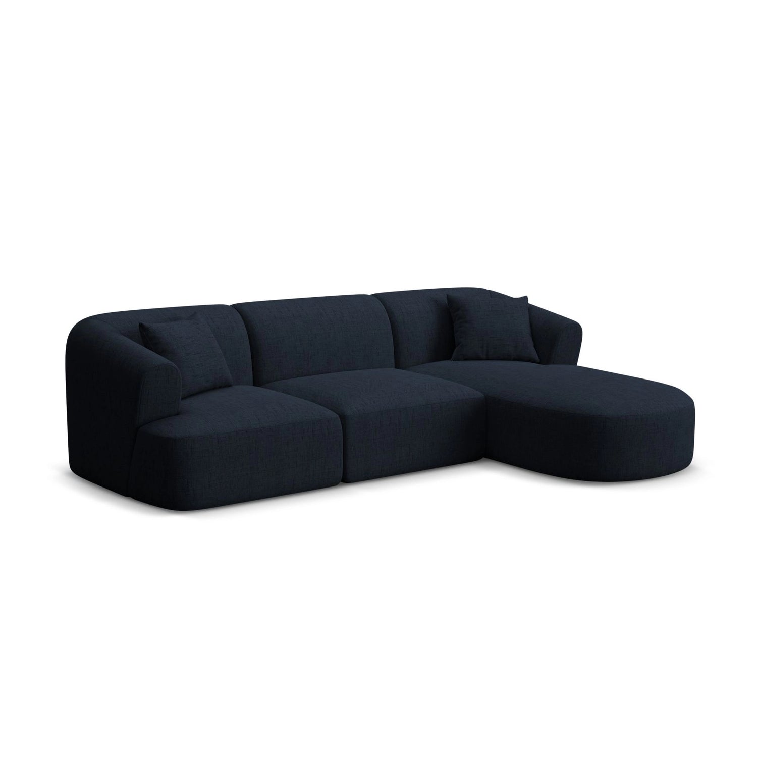 Campi 4-Sitzer Ecksofa, Rechte Seite, aus Strukturierter Stoff in Königsblau (Moly 79), 256x156x70 cm von Cosmopolitan Design – Bild 3