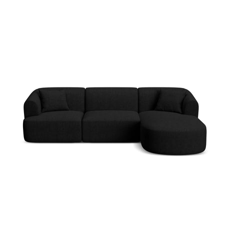 Campi 4-Sitzer Ecksofa, Rechte Seite, aus Strukturierter Stoff in Schwarz (Moly 99), 256x156x70 cm von Cosmopolitan Design – Bild 1