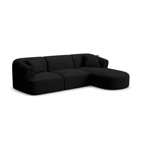 Campi 4-Sitzer Ecksofa, Rechte Seite, aus Strukturierter Stoff in Schwarz (Moly 99), 256x156x70 cm von Cosmopolitan Design – Bild 3