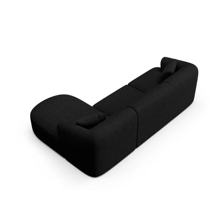 Campi 4-Sitzer Ecksofa, Rechte Seite, aus Strukturierter Stoff in Schwarz (Moly 99), 256x156x70 cm von Cosmopolitan Design – Bild 5