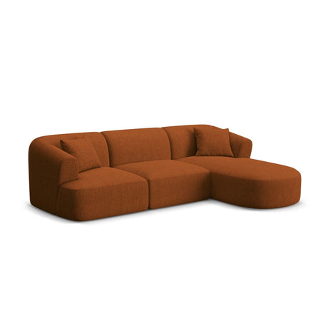 Campi 4-Sitzer Ecksofa, Rechte Seite, aus Strukturierter Stoff in Ziegelstein (Moly 54), 256x156x70 cm von Cosmopolitan Design – Bild 3