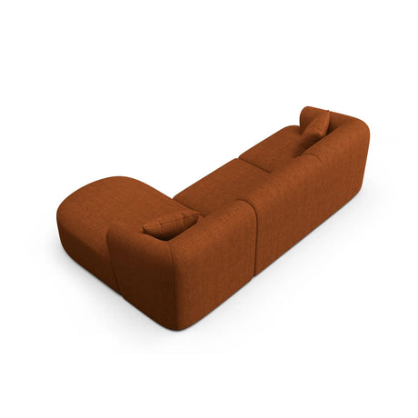 Campi 4-Sitzer Ecksofa, Rechte Seite, aus Strukturierter Stoff in Ziegelstein (Moly 54), 256x156x70 cm von Cosmopolitan Design – Bild 5