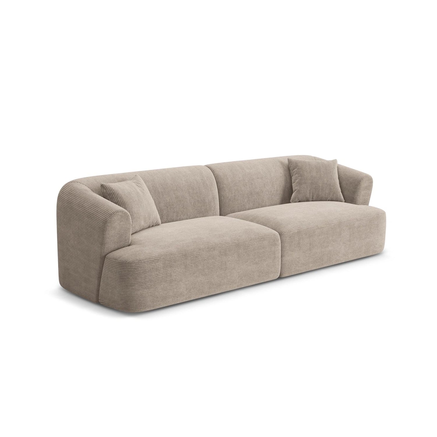 Campi 4-Sitzer Sofa aus Cord in Cappuccino (Lincoln 09D), 255x90x70 cm von Cosmopolitan Design – Bild 4